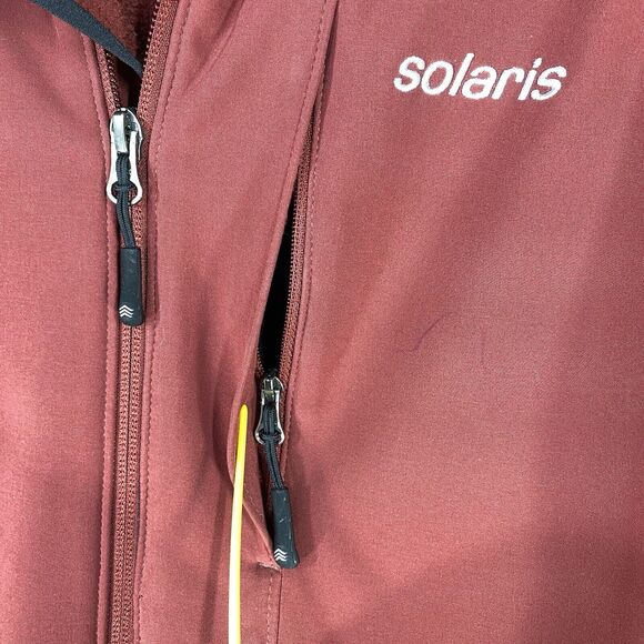 Solaris Jacket Mens Sz Med Red Full Zip Soft Polyester Zip Pockets Hooded Soft - Picture 8 of 12